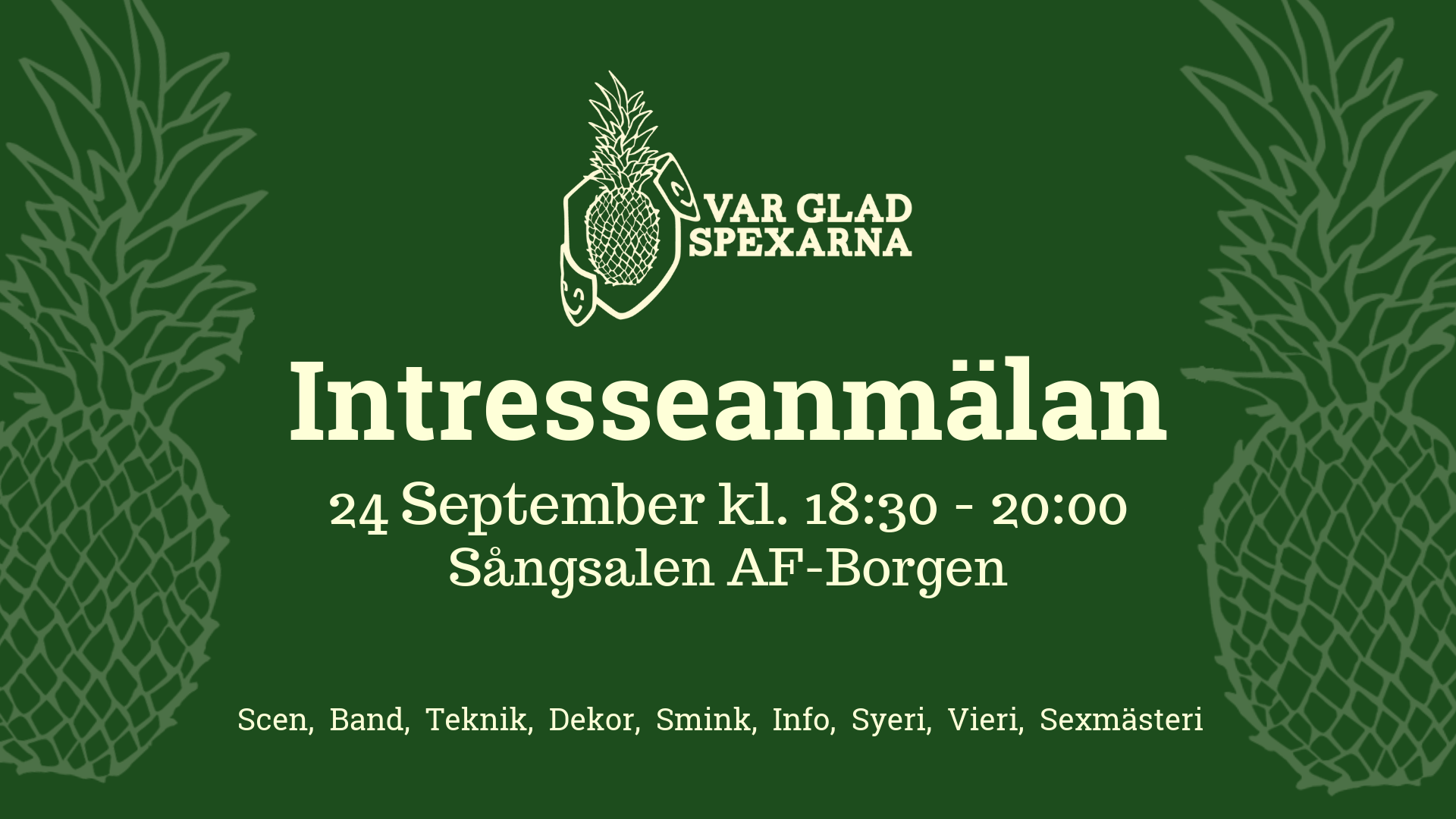 Intresseanmälan HT19 -Vill du spexa i höst?