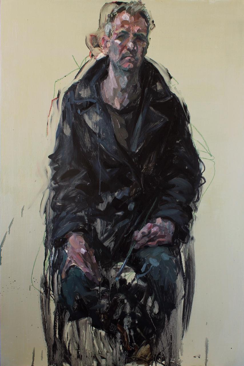 Self portrait, 2014, oil on panel, 120 x 80 cms
