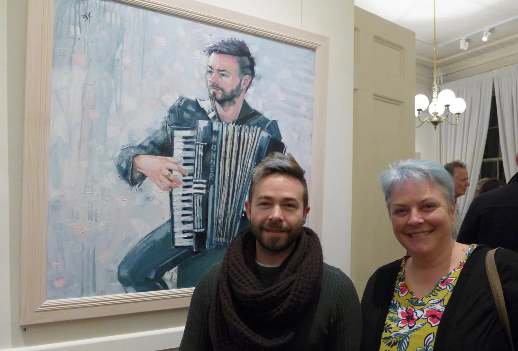 Gwen with Lee and his portrait