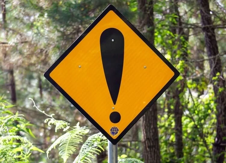 danger sign in forest