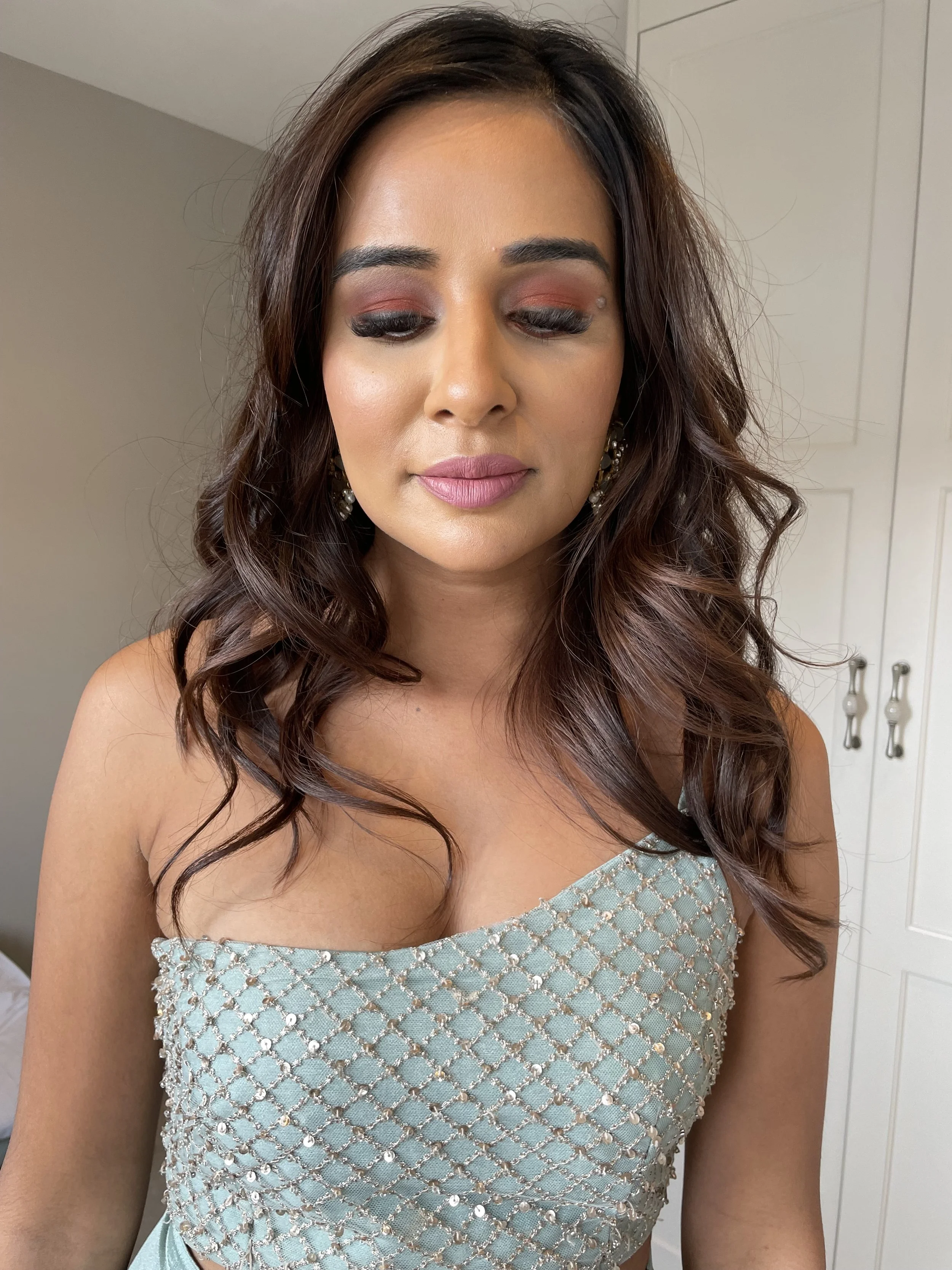 Orange brown smokey eye 