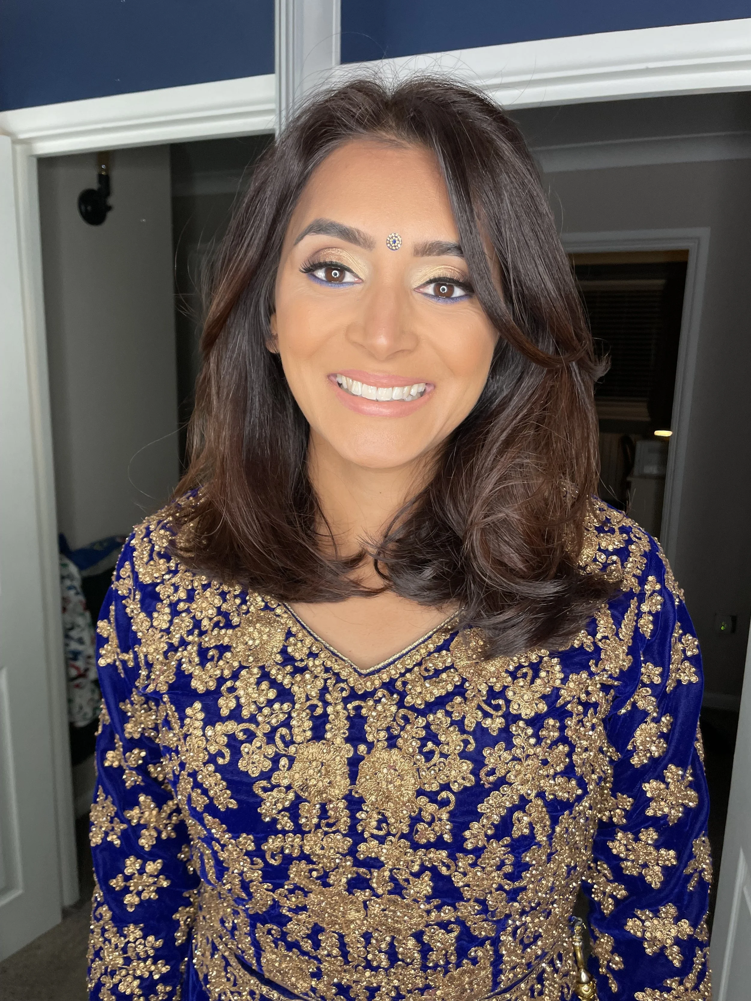 Makeup with a pop of colour