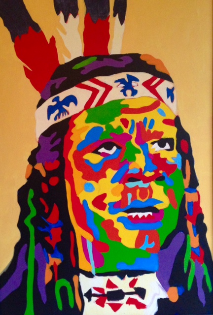   Anthony Caruso as Chief Winnemucca    Acrylic on canvas, 36x24 inches 