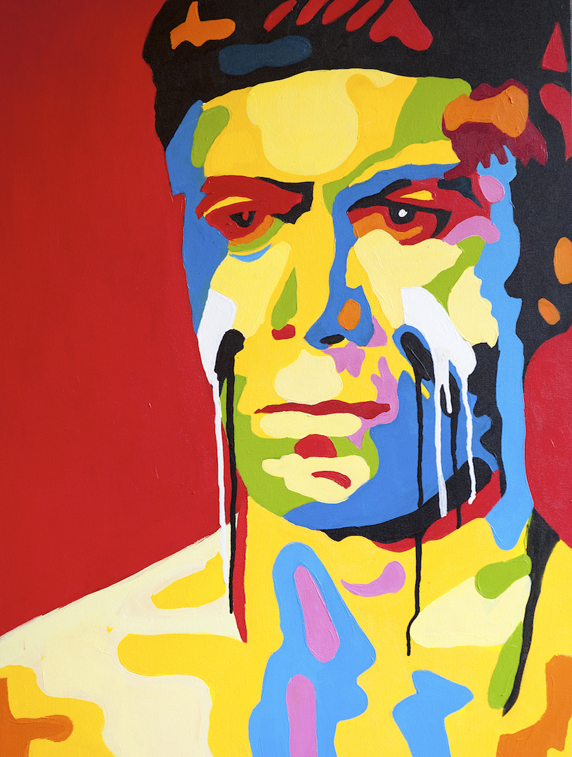   William Shatner in White Comanche    Acrylic on canvas, 36x24 inches 