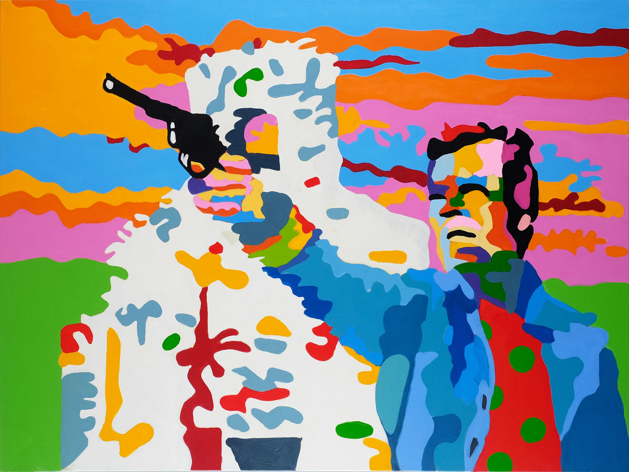 Pray to God, Dig Your Grave 30x40 inches Acrylic on canvas