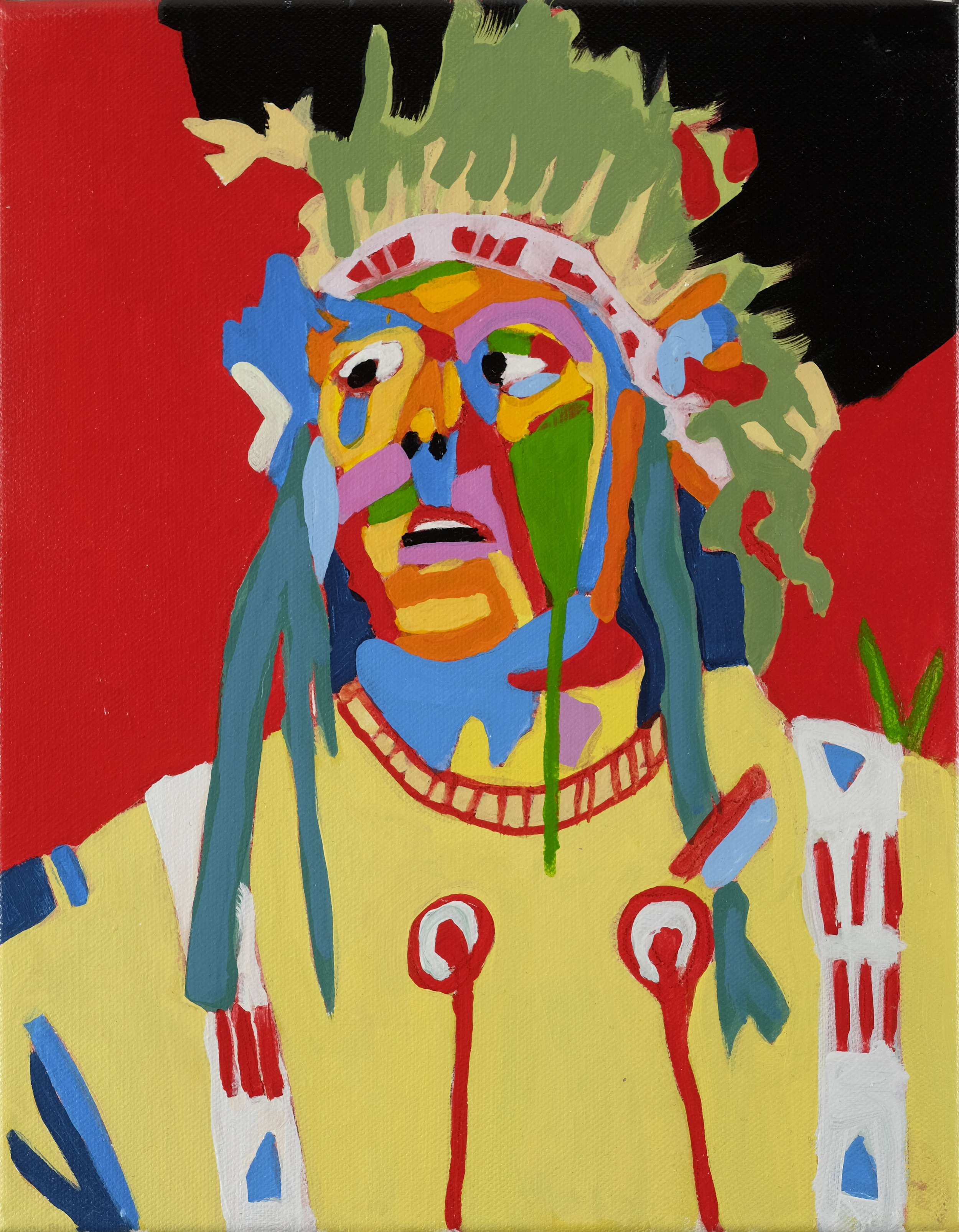   Desi Arnaz in the Hollywood Plains Indian Kit    Acrylic on canvas, 12x10 inches 