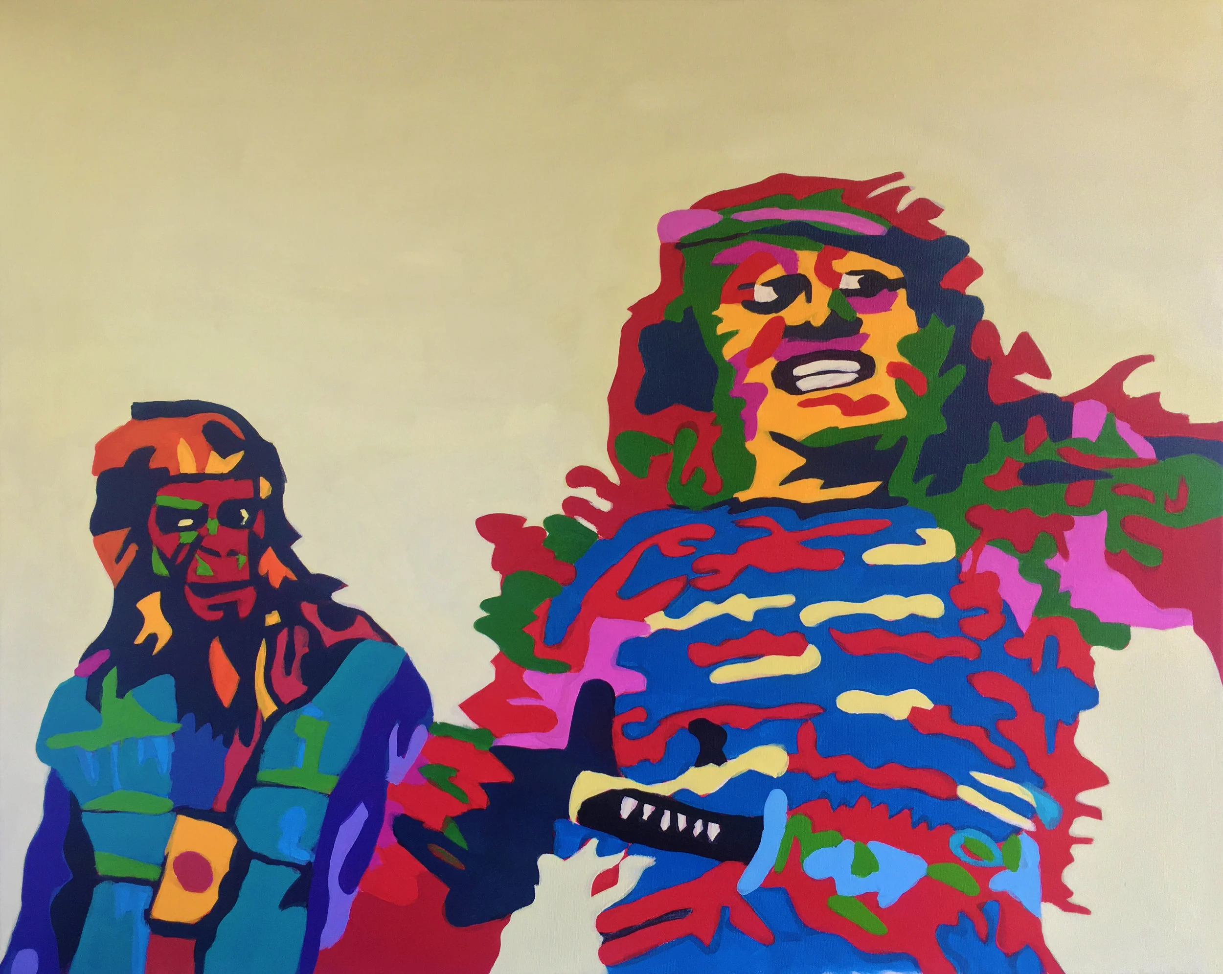 We Are Among Vultures 24x30 inches Acrylic on canvas