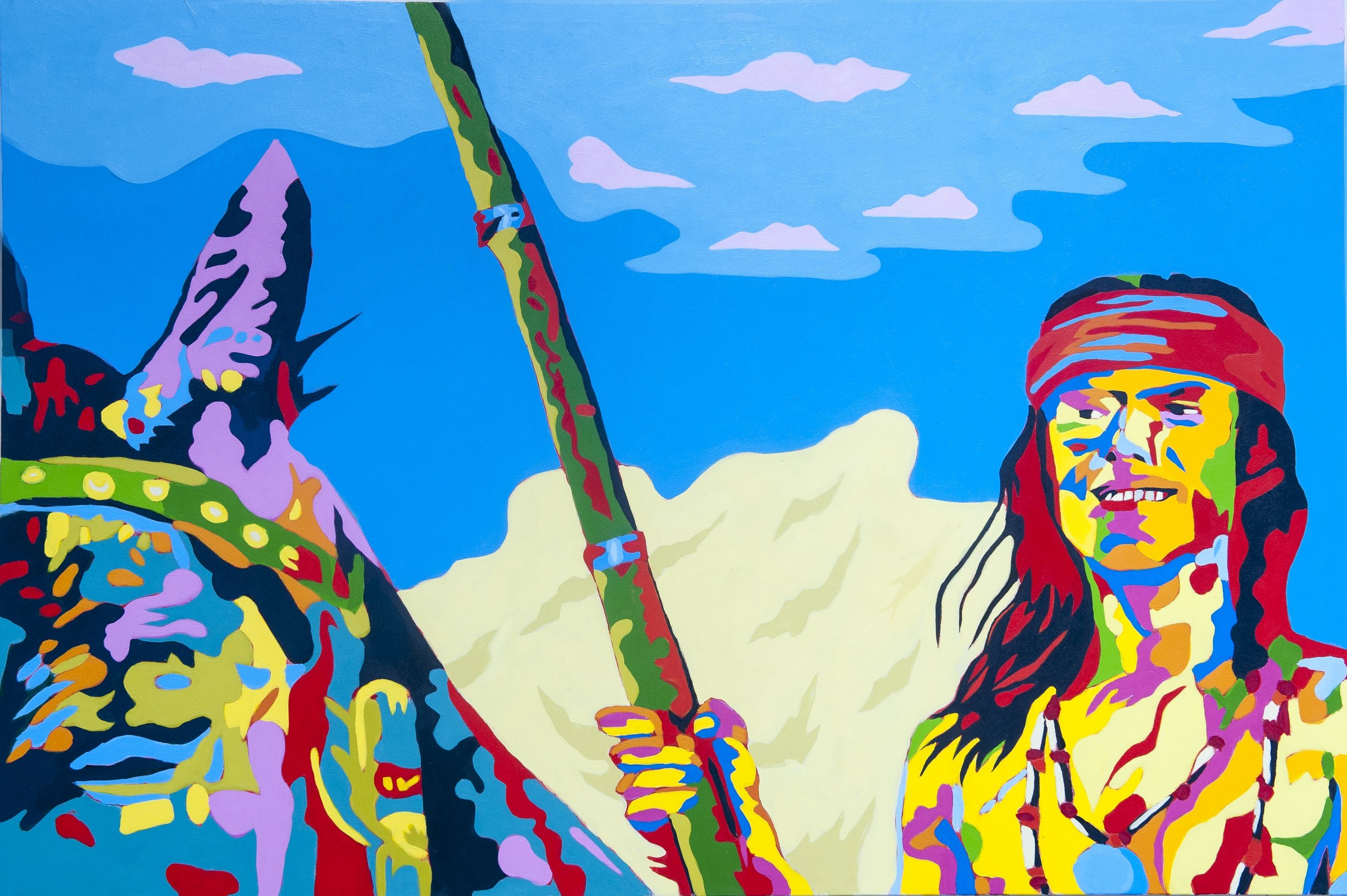   Apache Boy    Acrylic on canvas, 48x72 inches 