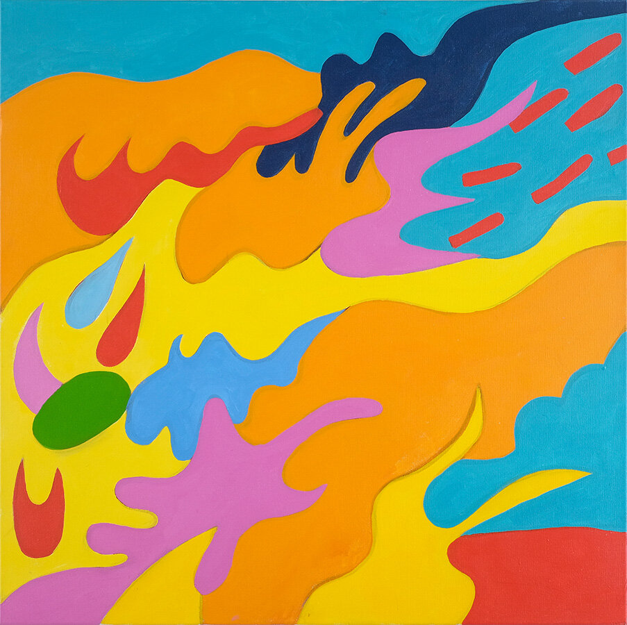   Fire Study    Acrylic on canvas, 30x30 inches 