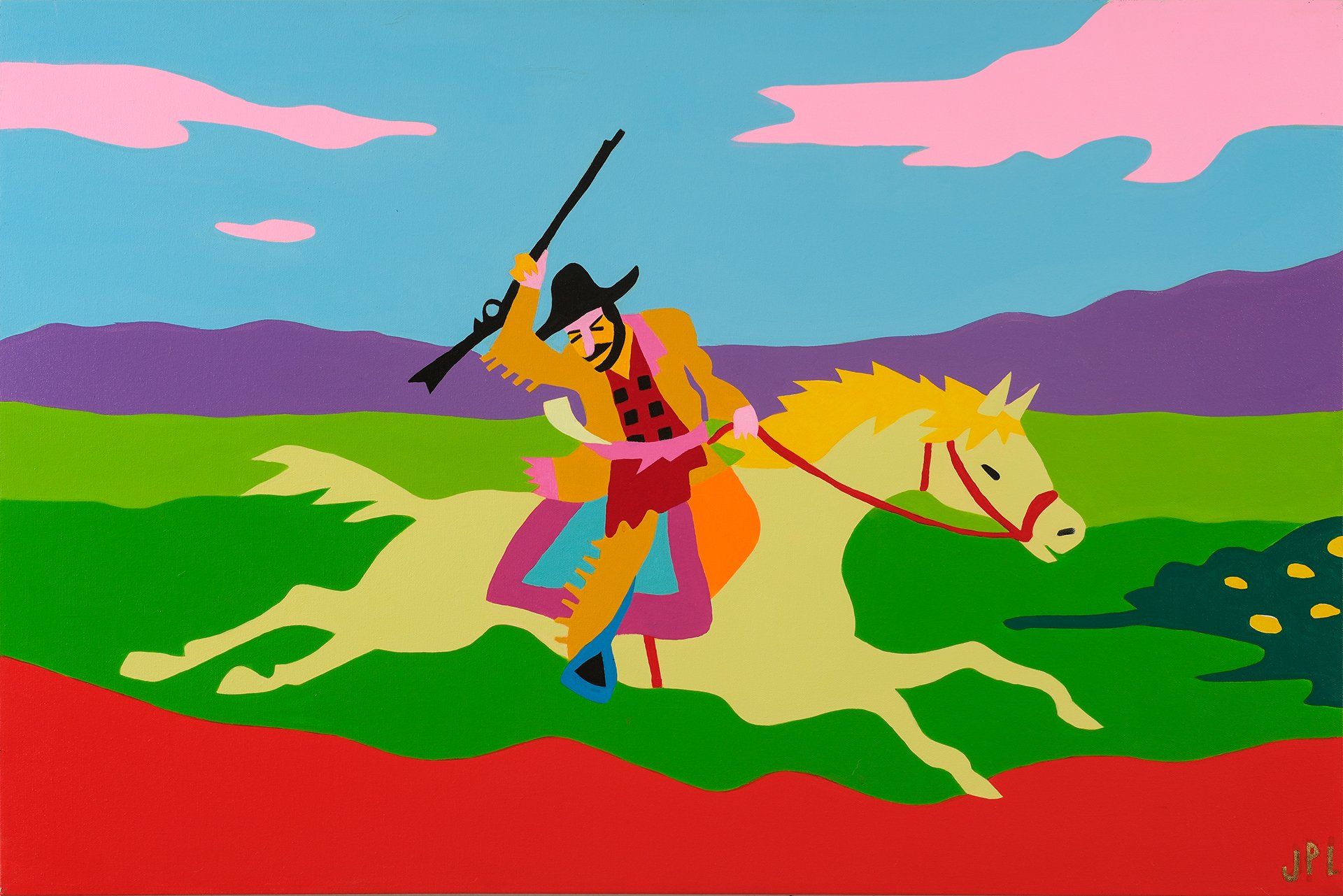  Metis Buffalo Hunter   24”x36” Acrylic On Canvas  