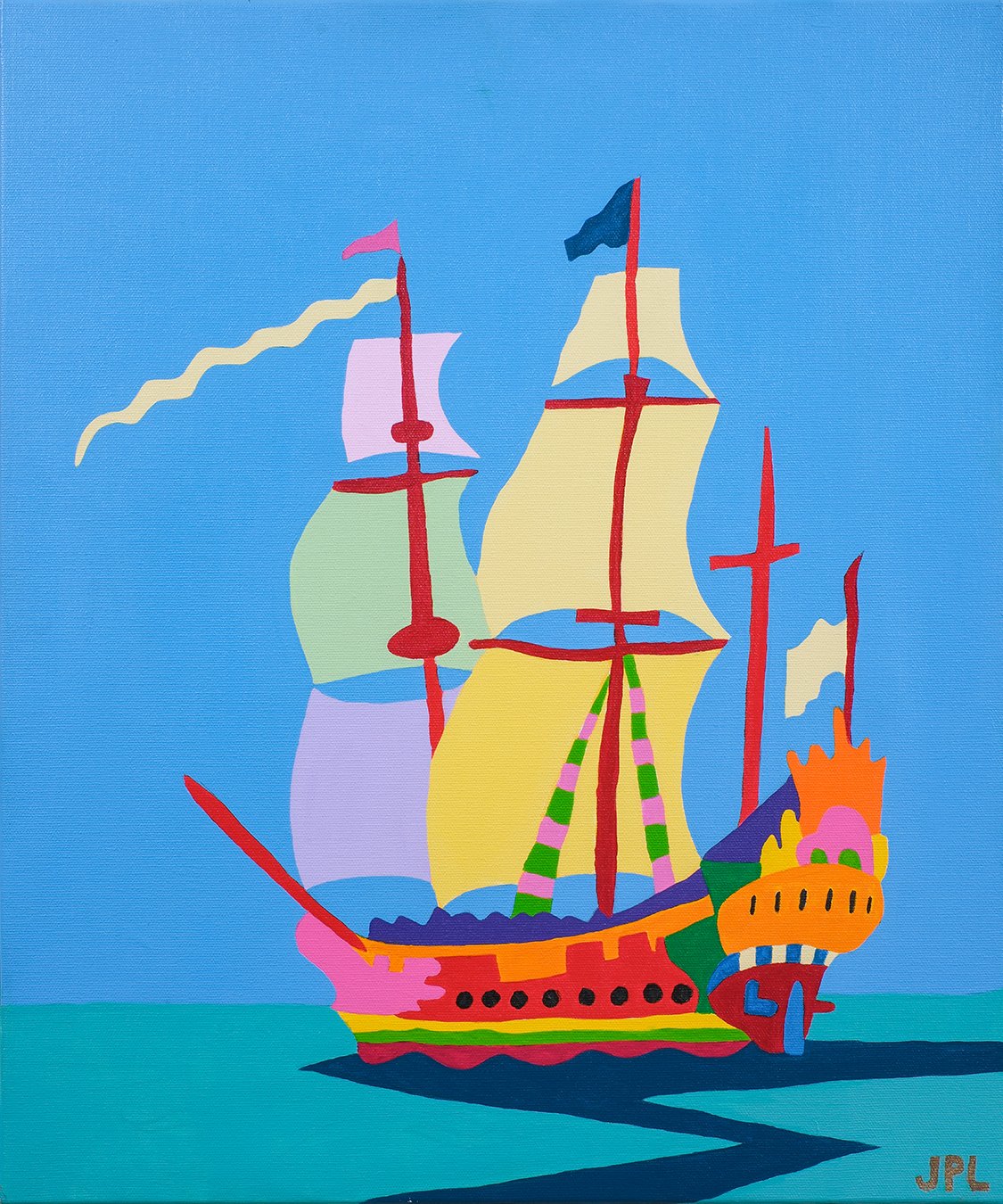   Ship study  Acrylic on canvas, 14x20 inches 