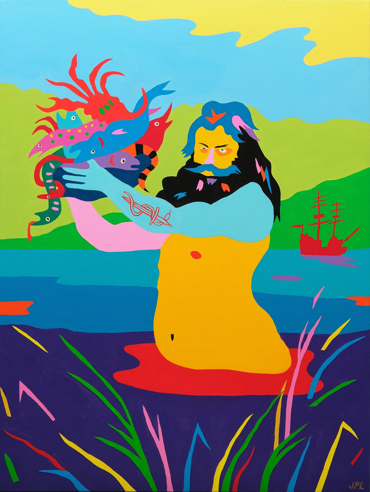     The Pillage Of Sooke Basin By My Father  36”x48'‘ Acrylic On Canvas 