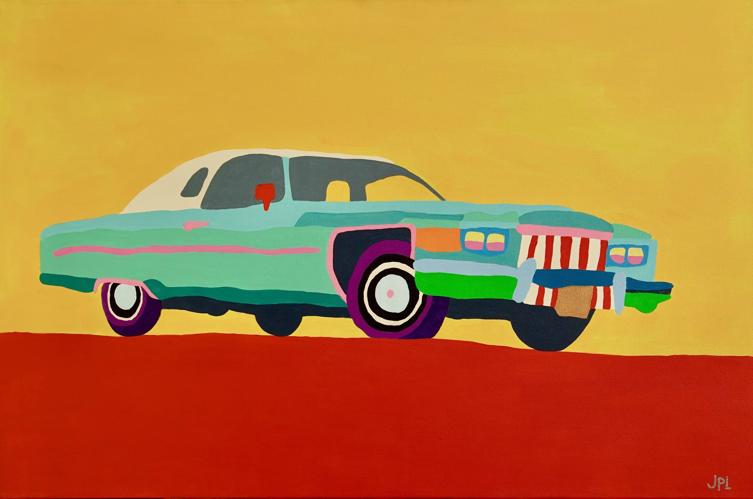   Divorce Cadillac 1 24”x36”  Acrylic On Canvas  