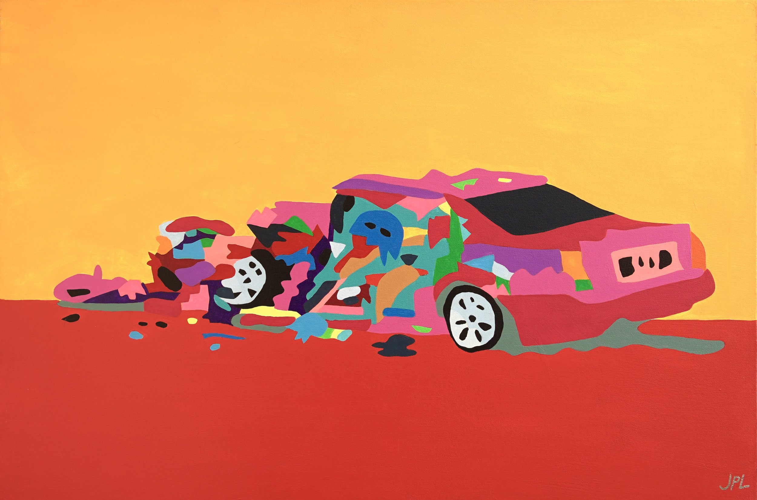   Divorce Cadillac 3  24”x36”  Acrylic On Canvas 