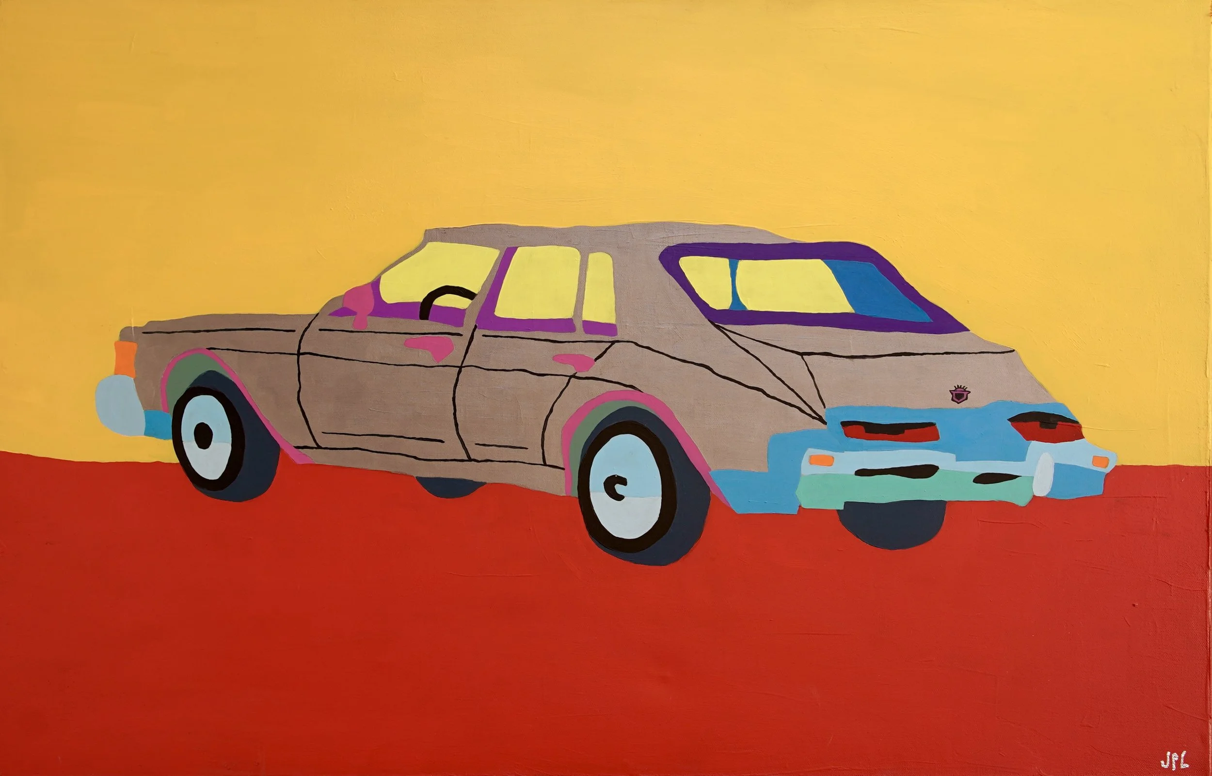   Divorce Cadillac 2 24”x36”  Acrylic On Canvas  