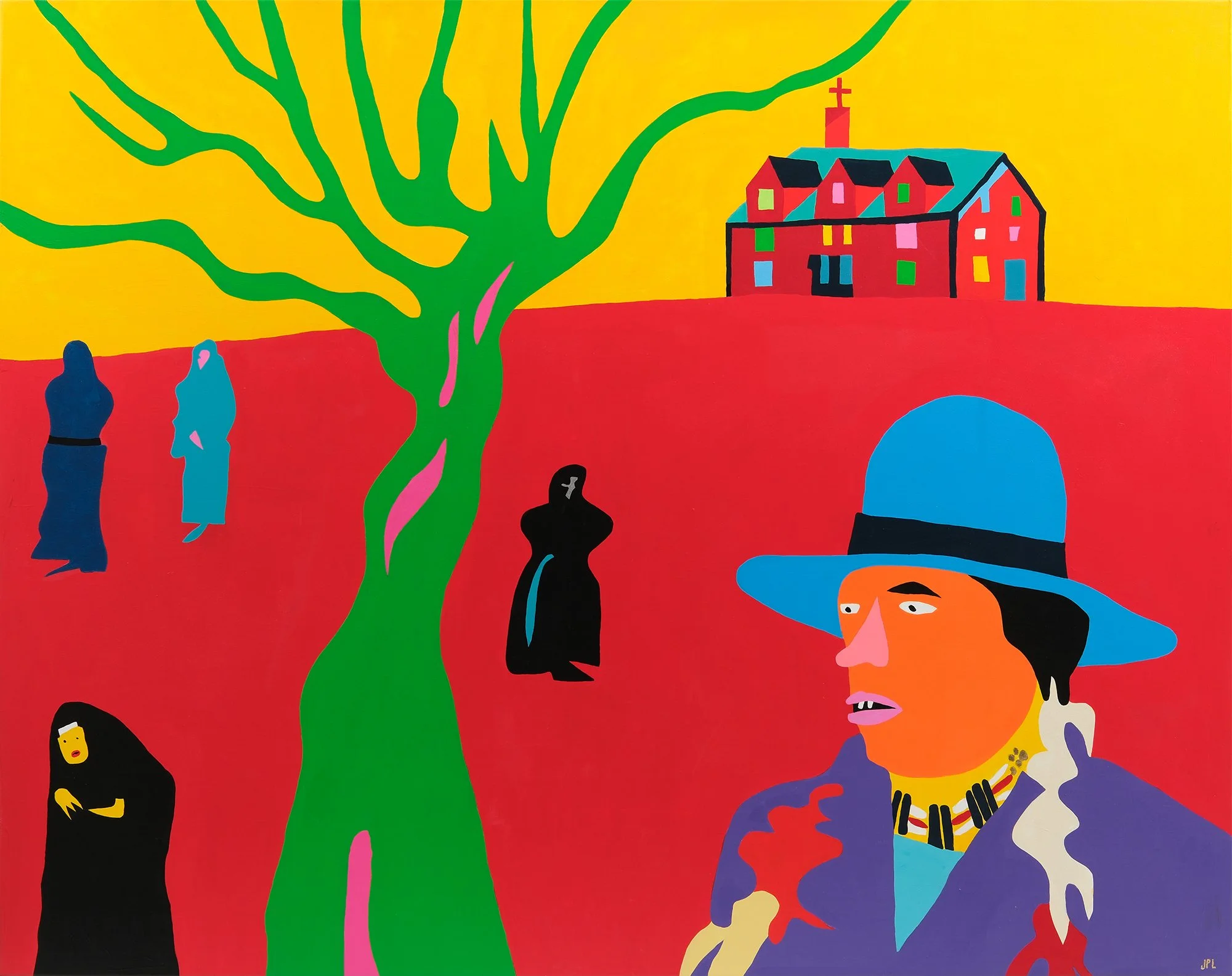   Henry Vivier Arrives At St Josephs  57”x72” Acrylic On Canvas 