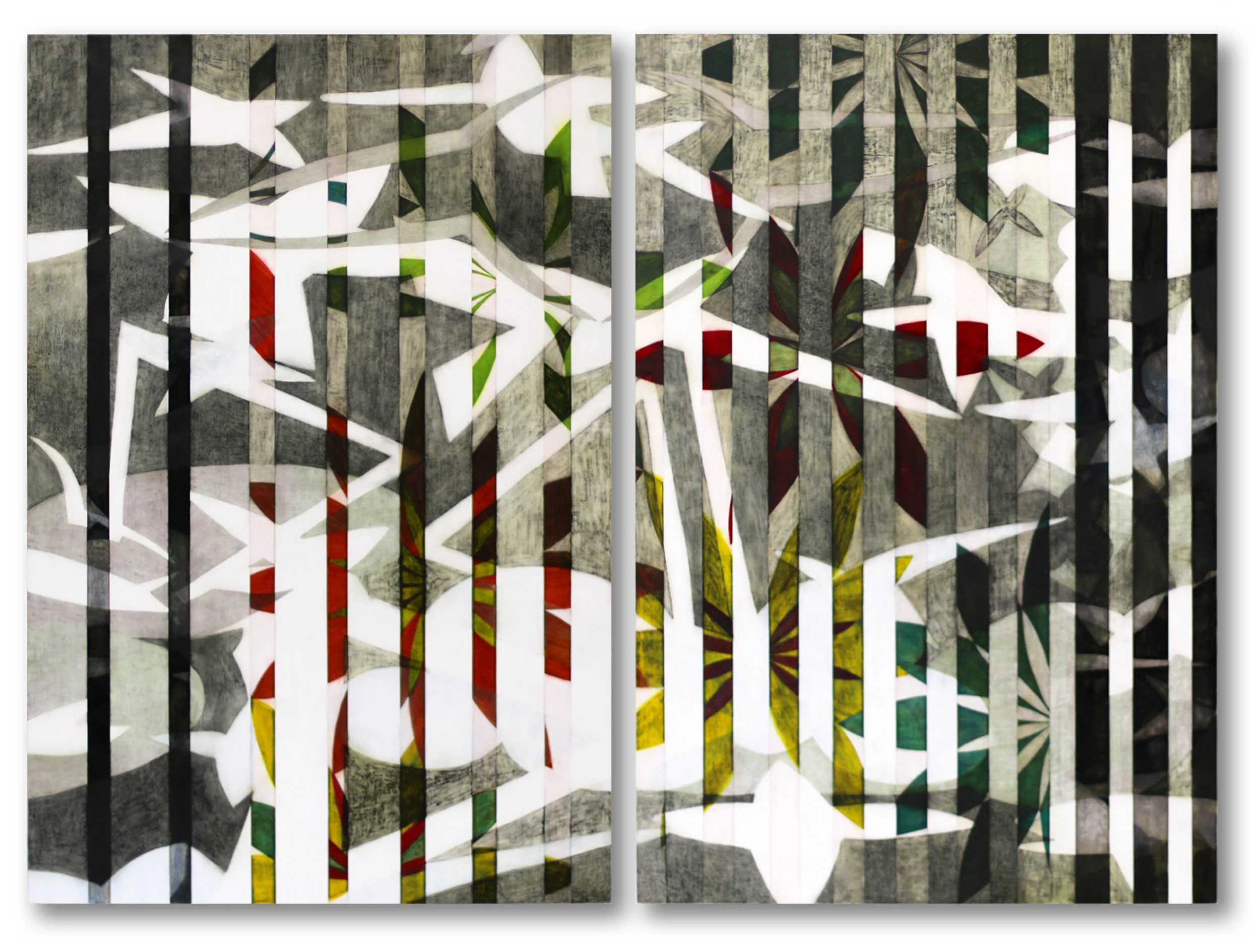 Of Another Space tempera and oil glazing on gesso diptych, 91 x 61cms (36’’ x 24’’) x 2 panels