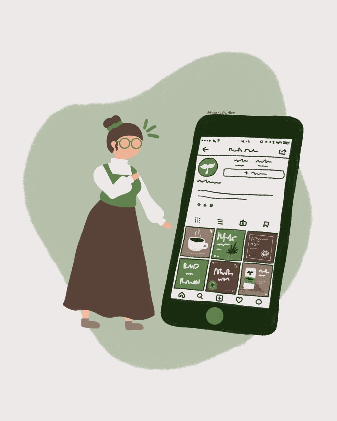 As part of my website redesign, I decided to redo my little me character. 🛠️ 

I wanted her to have more personality and charm, so I gave her some different clothes and added texture by using different brushes in Procreate. I also illustrated her by