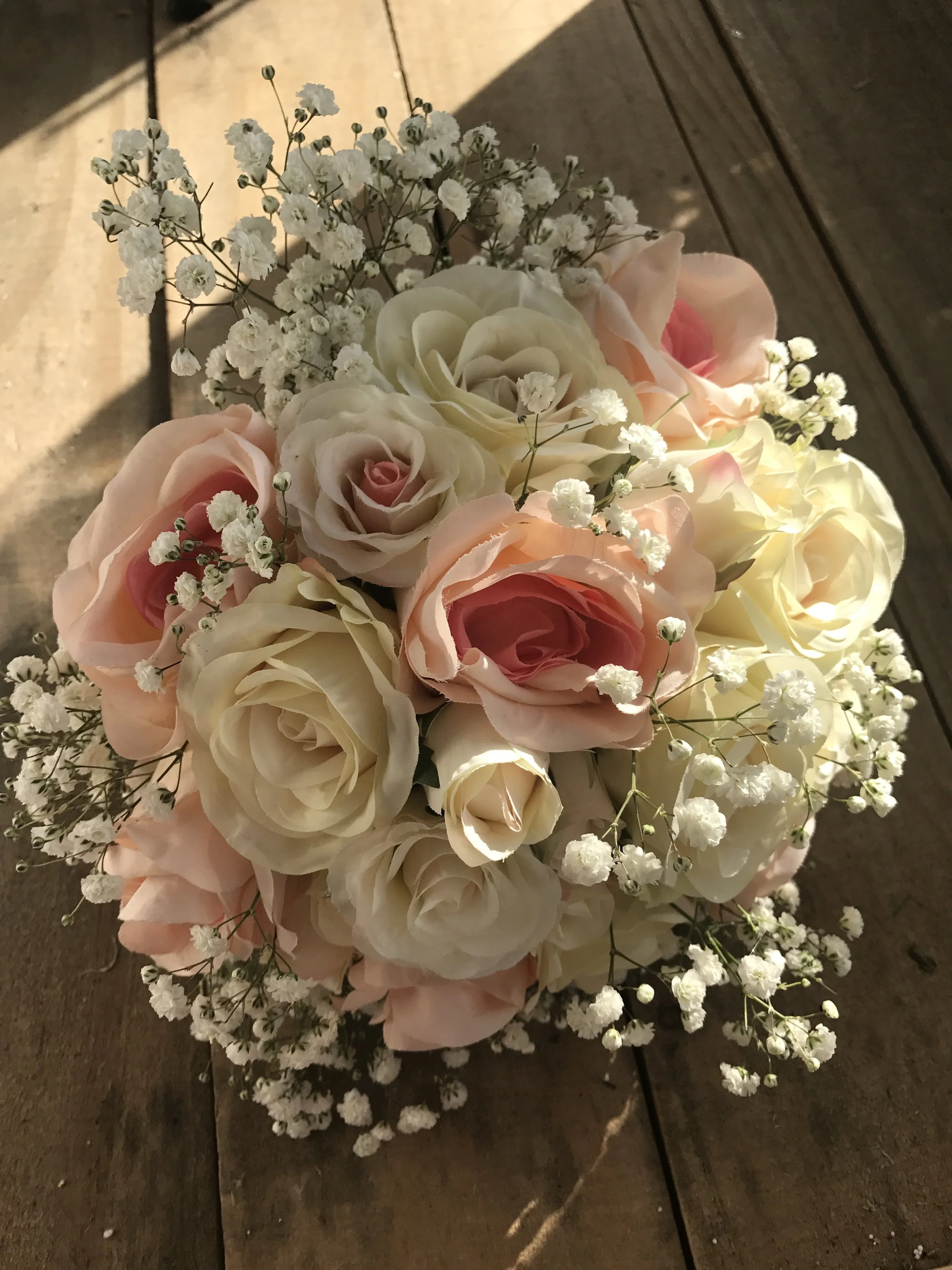 'Rachel' Round Hand Tie Silk Bridal Bouquet