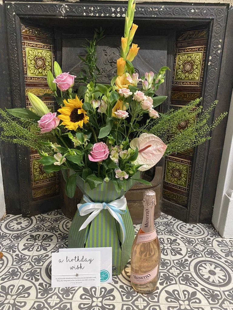 Birdie Birthday Bouquet Gift Set with Fizz