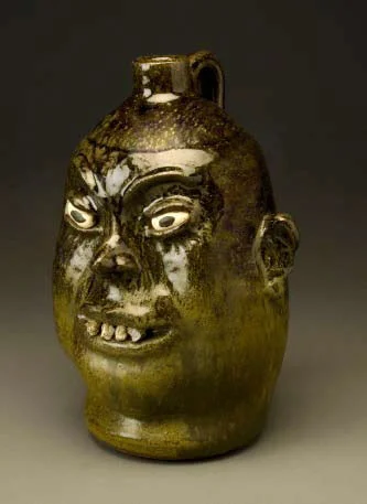 Lanier Meaders, 1917-1998, Face Jug , circa 1970's-1980's. 11 x 7 1/2 inch diameter