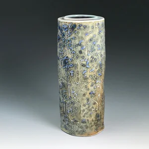 工芸品  Pampula vase 90mm Lot - Two Sumida Gawa Japanese Pottery Vessels