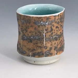 Faceted Porcelain Cup with Markings 6 — stonepool pottery