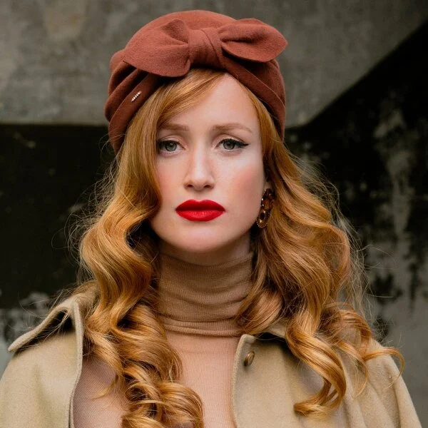 Turban En Velours 100% Fait Main BAÏA - Vert - Look Rétro Et Glamour - Taille Unique