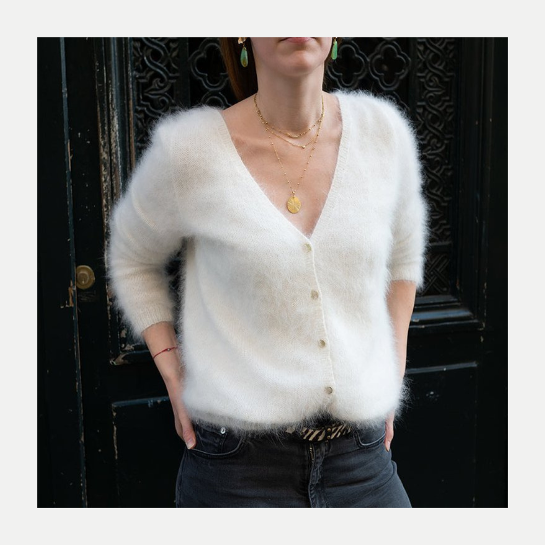 gilet blanc angora