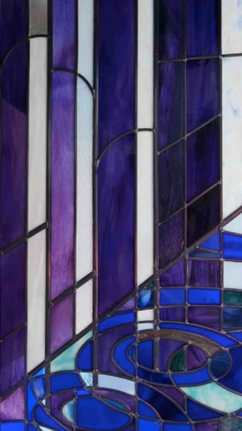 Vitrail abstrait pour décoration d'intérieur