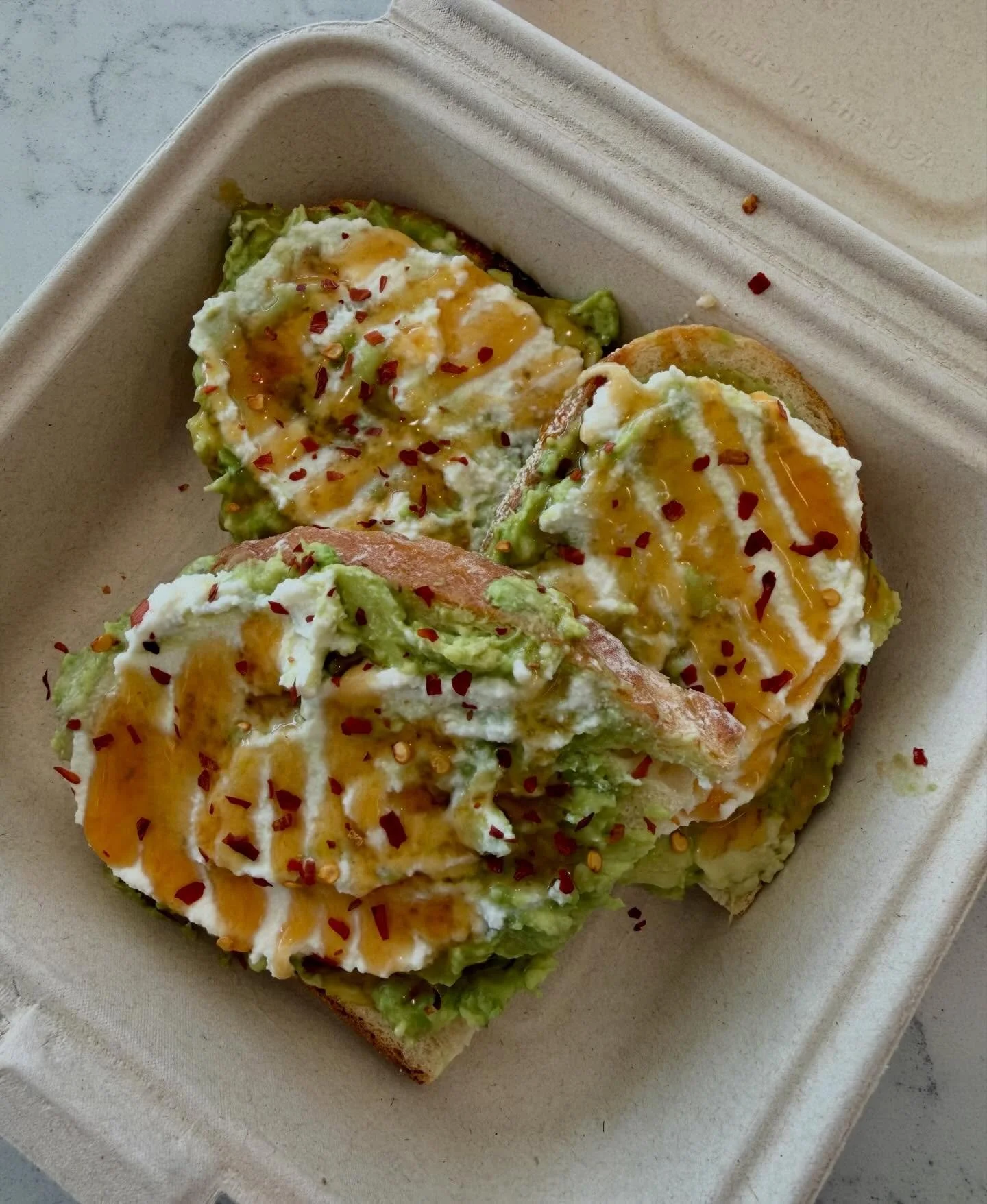 the perfect mid day snack, stop in and grab the avo and ricotta toast on your next holiday errand run!