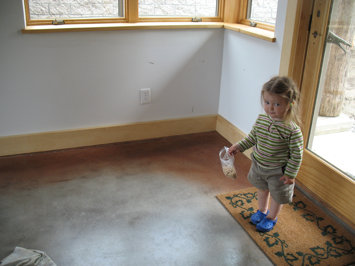 Concrete floor at entry