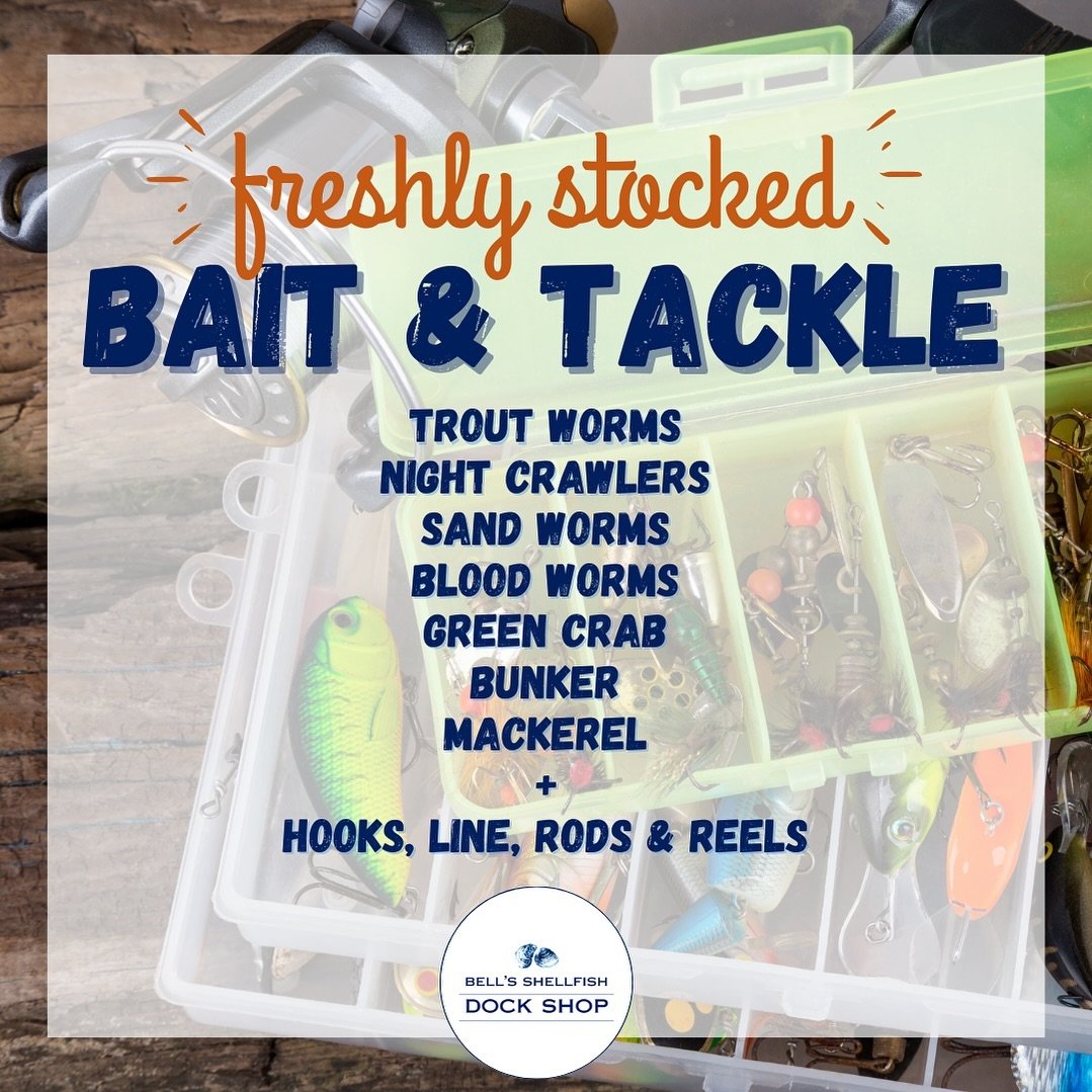 Happy opening weekend of freshwater fishing in CT!! 🎣
This is the perfect time to remind you all that we are a fully stocked bait and tackle shop now too 👏🏼 
In addition to our #ctgrown shellfish and other seafood offerings, we have everything you