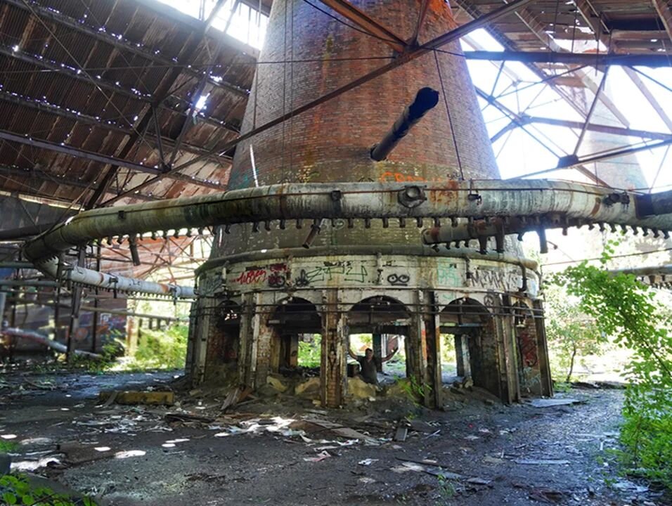 Massive furnace at an Abandoned glass factory. Video link in my bio. Come over and  check it out.