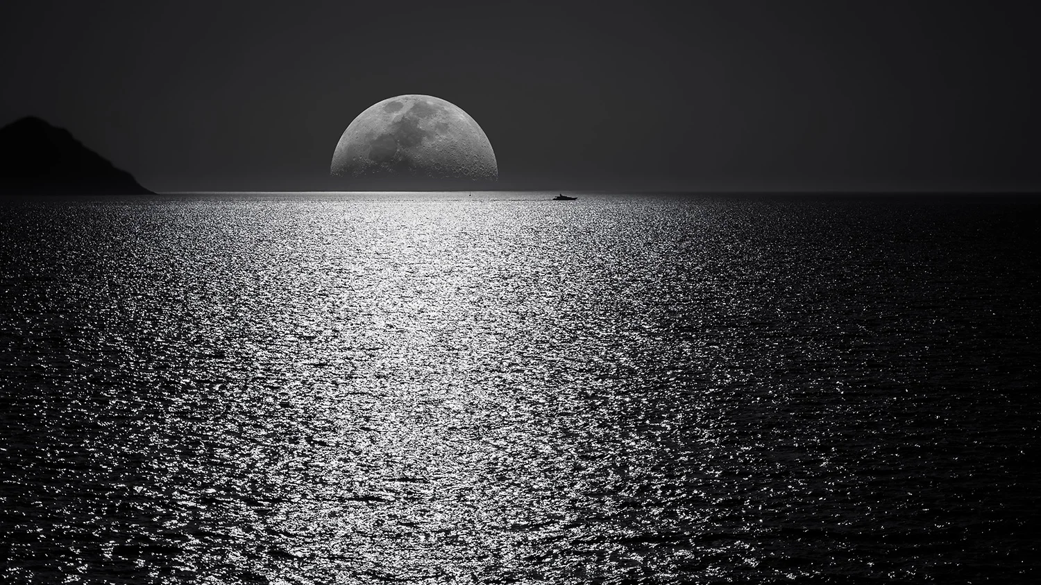 Silver Moonrise over Silver Sea