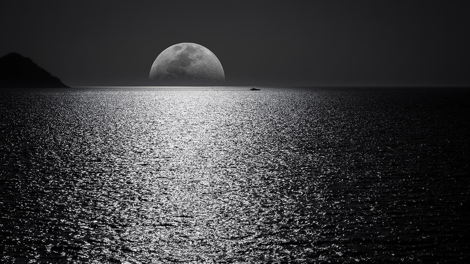 Silver Moonrise over Silver Sea