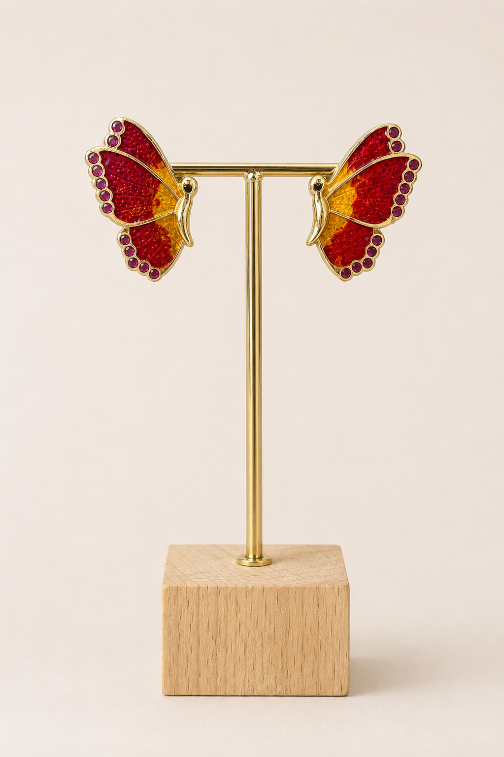 Pendientes mariposa roja