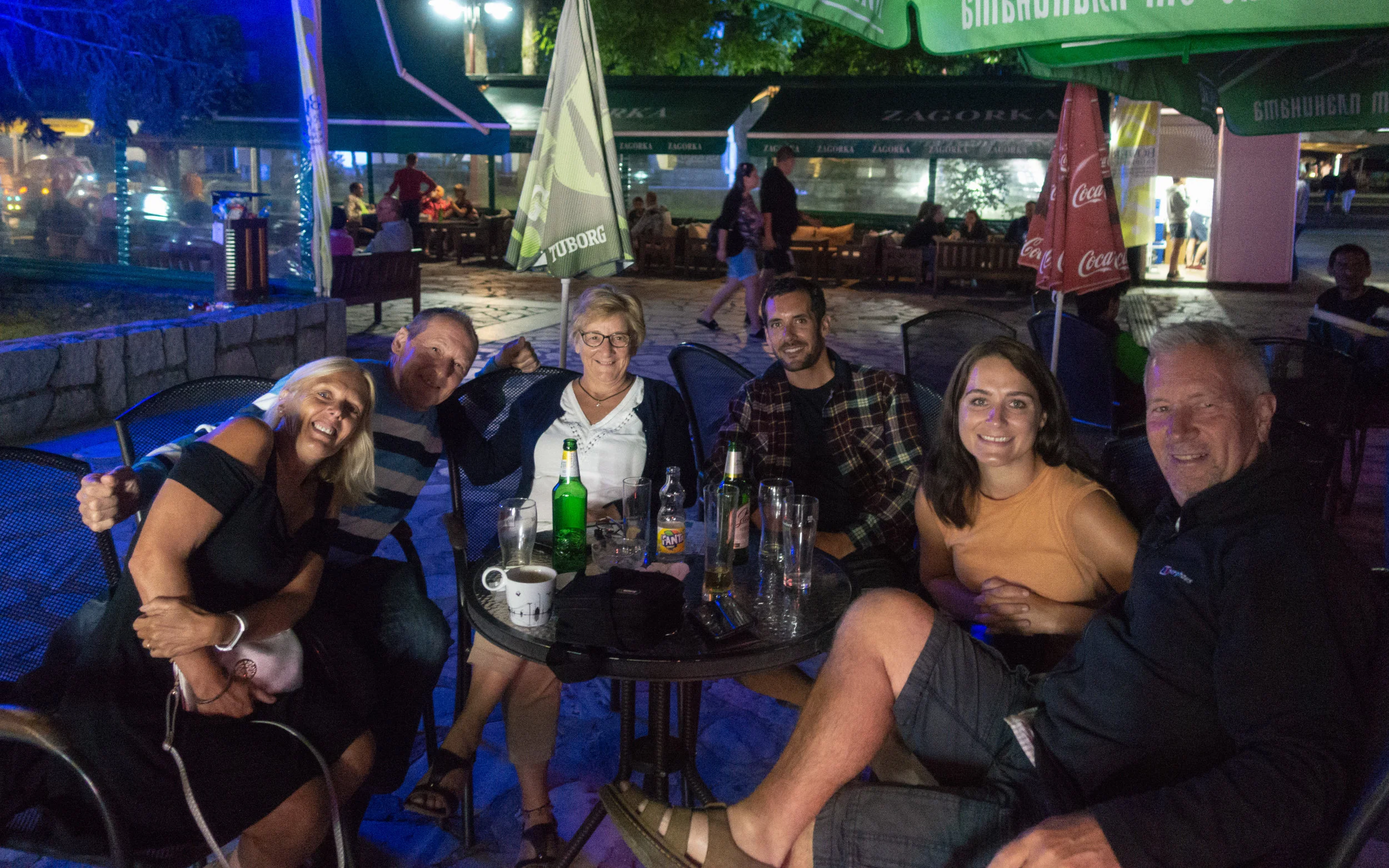 Drinks with Glynis, Nigel and friends in Bansko!