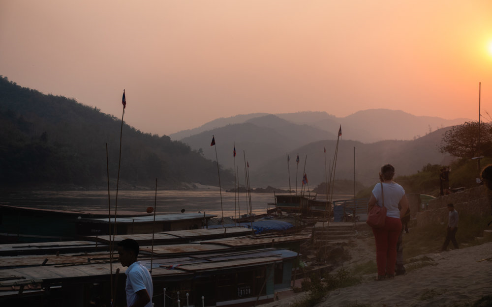 Sunset on the Mekong river