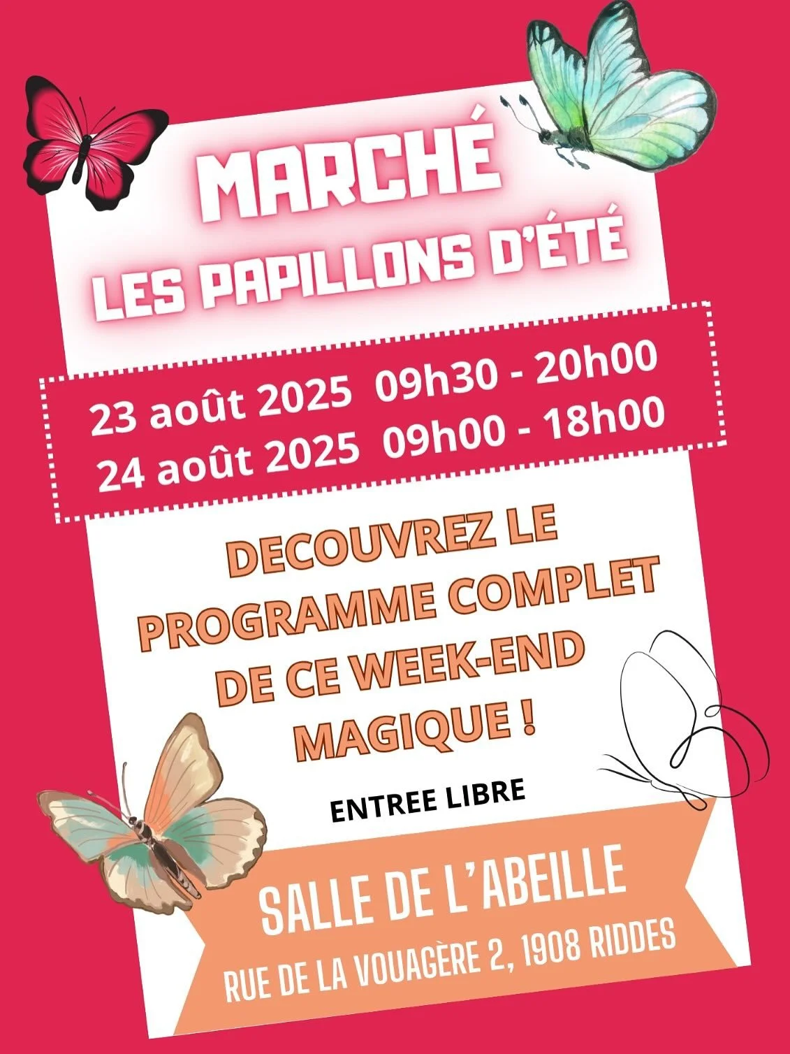 ✨ Prochain rendez-vous ✨
Ce dimanche 23 ao&ucirc;t, retrouvez Mad Skulls au March&eacute; des Papillons d&rsquo;&Eacute;t&eacute; 🦋 &agrave; Riddes !

Je vous pr&eacute;pare une s&eacute;lection de pi&egrave;ces uniques, sombres et po&eacute;tiques,