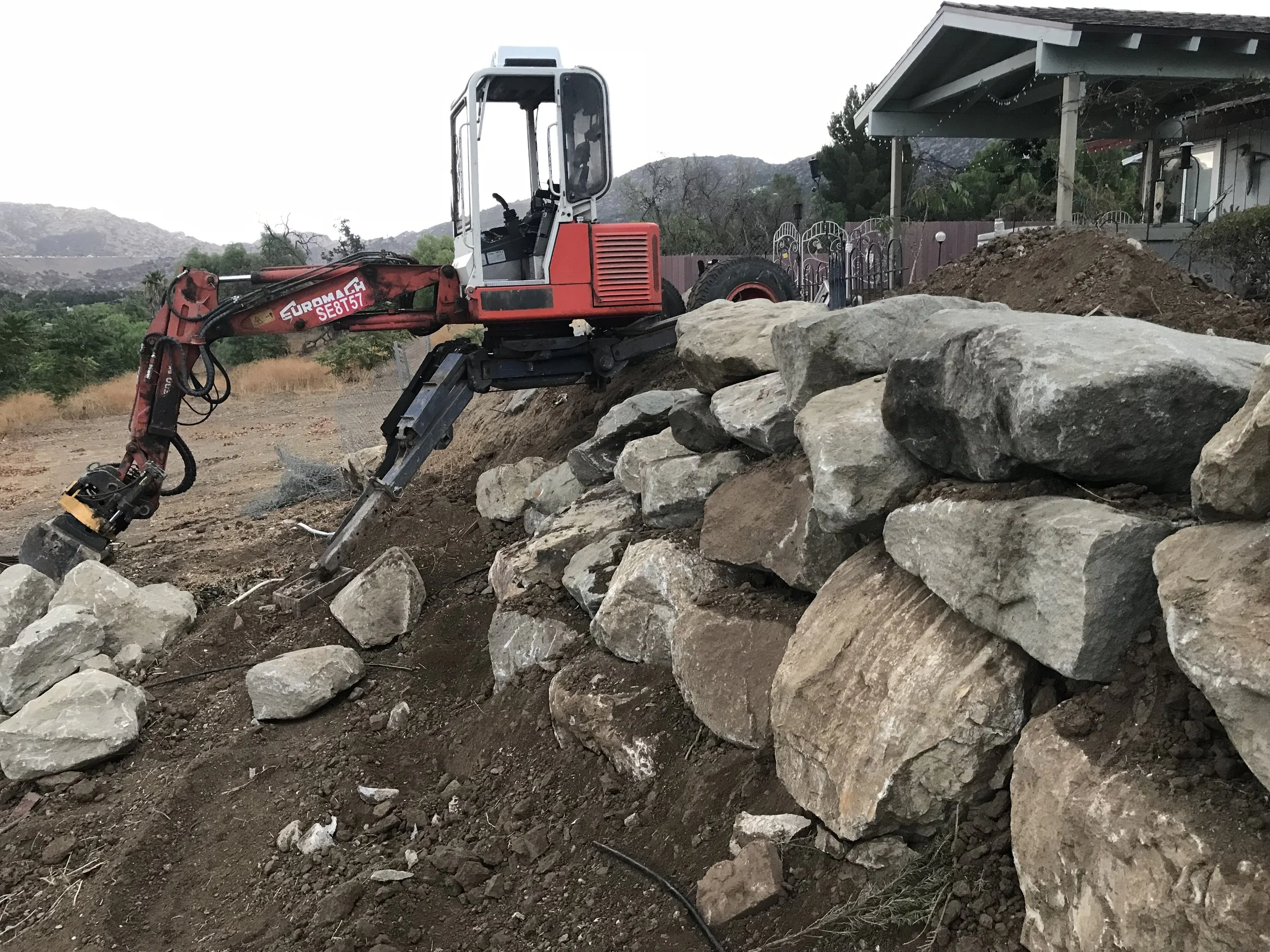 Santa Susanna Retaining Rock Wall October 2018