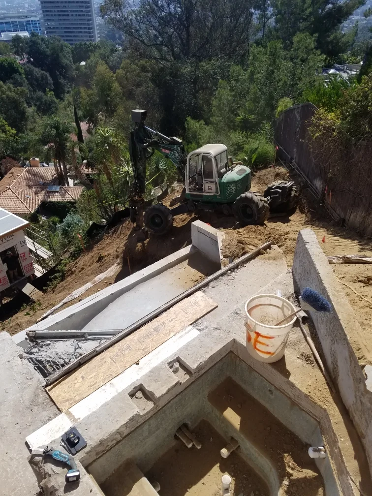  Drilling 40” x 18ft deep holes in Hollywood Ca October 2018 
