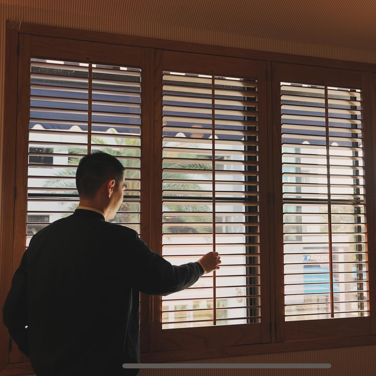 Just like the mini-bar, I appreciate a good set of wooden shutters.

Giving me some more office design ideas 😆