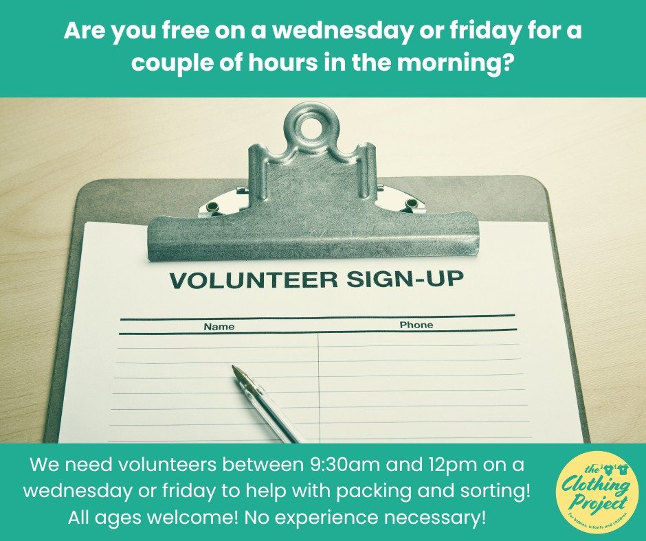 🧺💛 VOLUNTEERS NEEDED – COME LEND A HAND! 💛🧤
We’re on the lookout for some kind-hearted helpers to join us at The Clothing Project for a few hours each week! (Term time only!) Even if you can only commit to one session a month, every