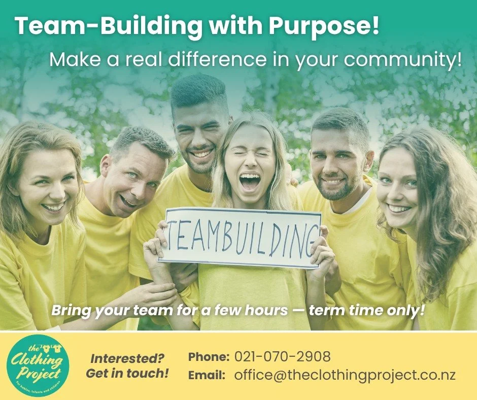 πβ¨ Looking for a fun and meaningful team-building morning?
Why not spend it with us at The Clothing Project! π
We’re inviting local businesses and workplaces to come volunteer with us — sorting donations and packing clothing parcels f