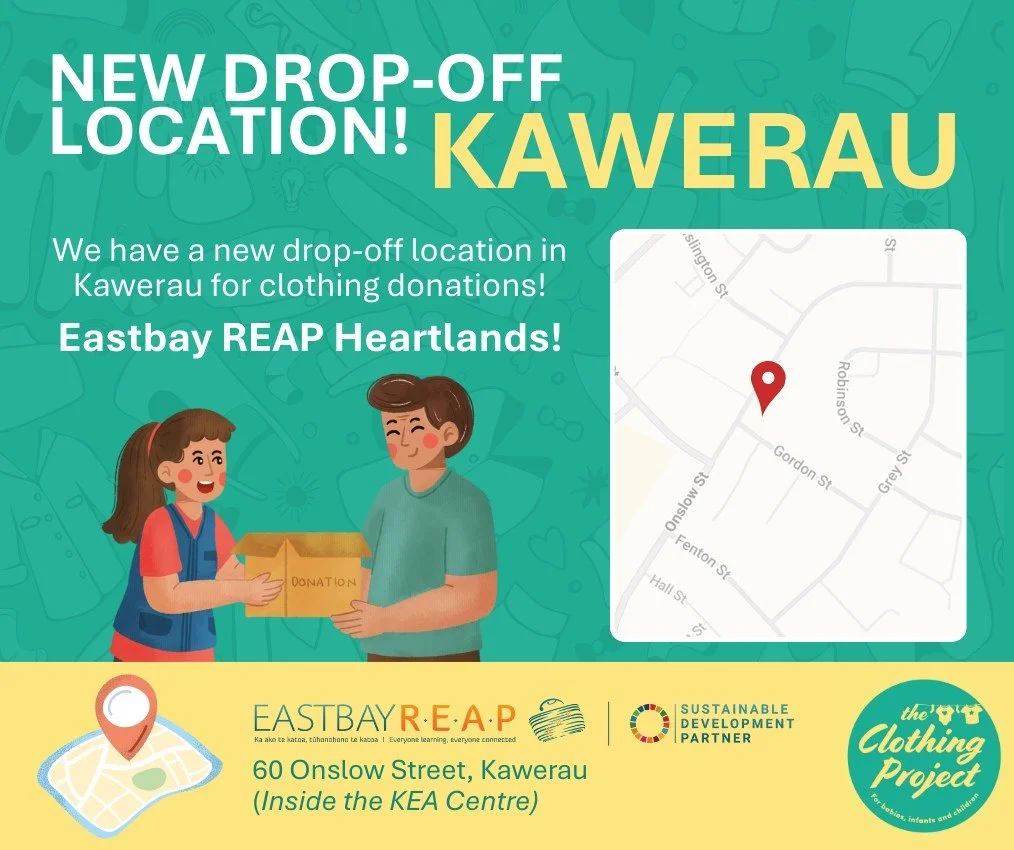 New Year, New Drop-Off Site! - Our donations reopen on Monday and we have awesonme news!! We&rsquo;re excited to announce that you can now drop off clothing donations in Kawerau!

🧥 New Drop-Off Location:
Eastbay REAP Heartlands Services
📍 60 Onslo