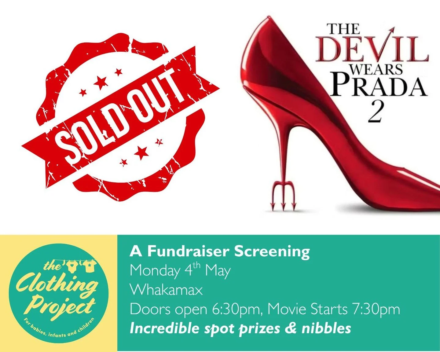 SOLD OUT!! 🎬✨
We are absolutely blown away &mdash; our movie fundraiser is officially fully booked 💛

To everyone who grabbed a ticket&hellip; get ready for an amazing night! We&rsquo;ve got spot prizes (just turn up to be in for a chance to win!),