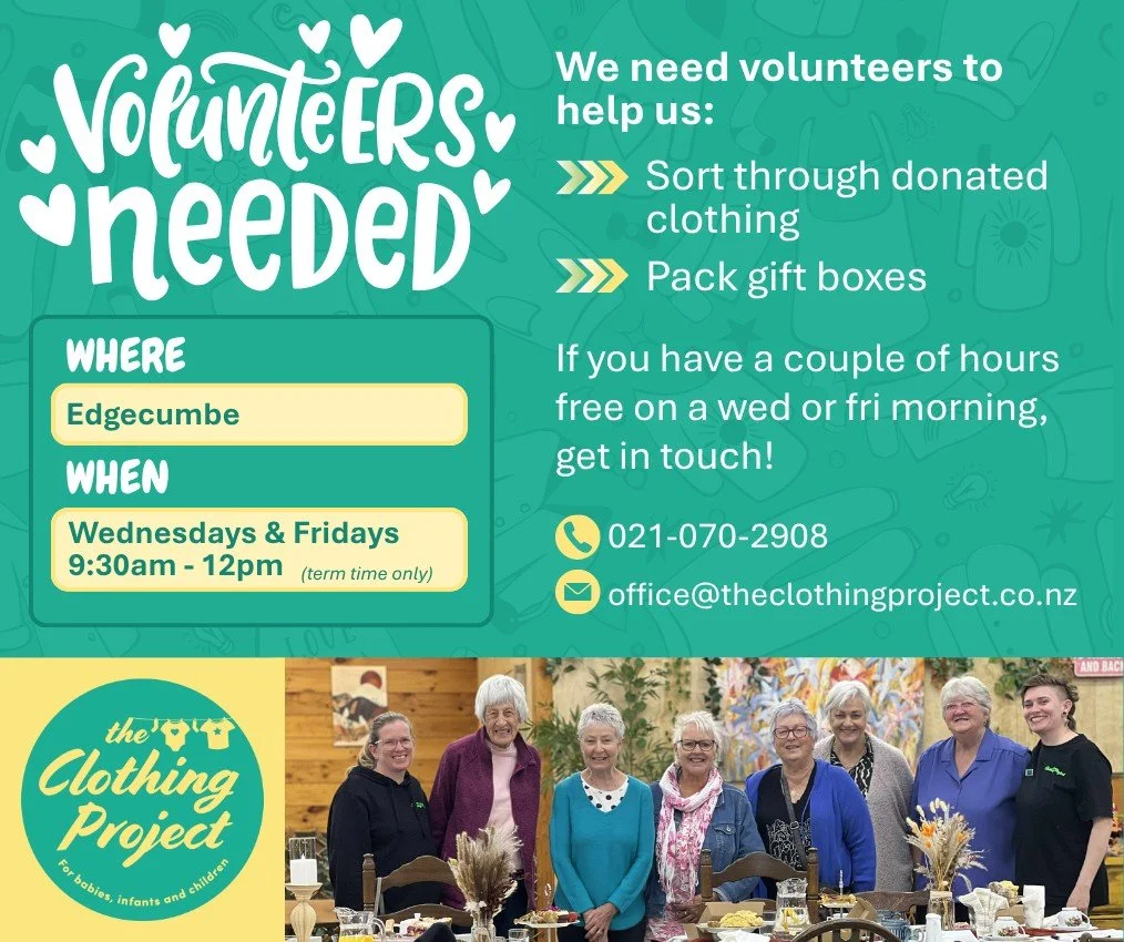 We need more helping hands! 💛

Right now we&rsquo;re so lucky to be receiving an incredible amount of donated children&rsquo;s clothing from our amazing community &mdash; while at the same time, requests for support from local whānau keep coming in.