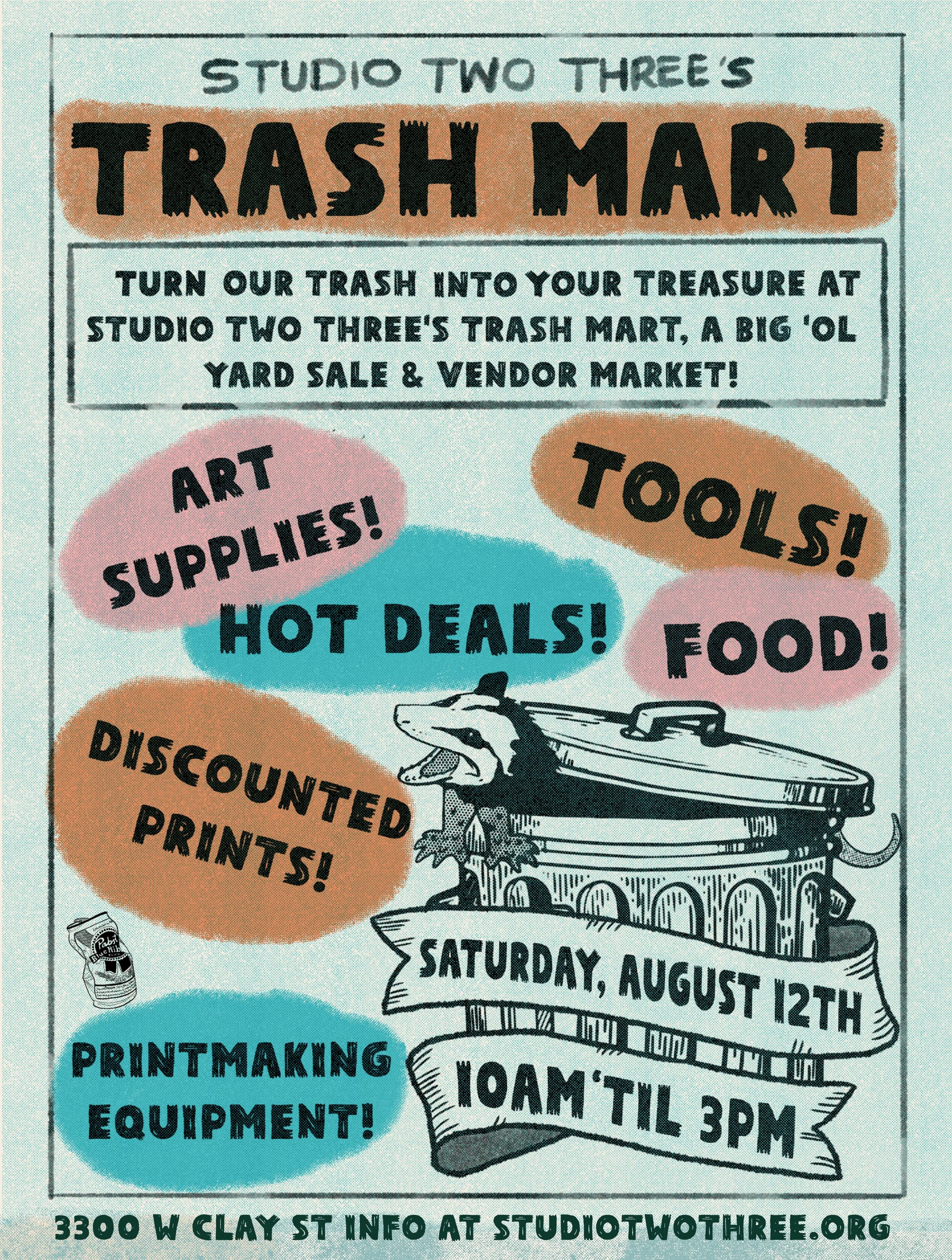 Black Gum Print Shop at Studio Two Three's Trash Mart