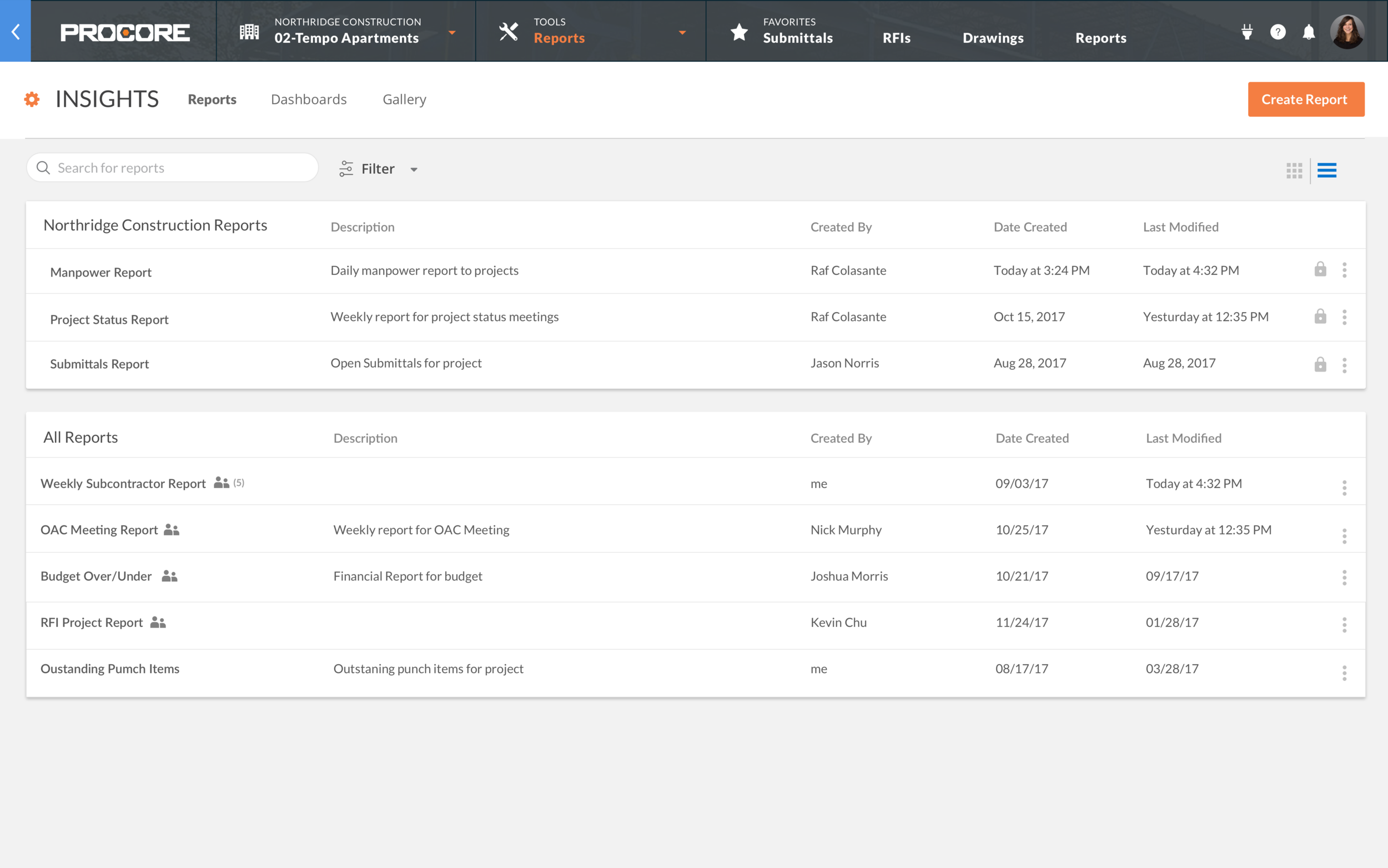Reports Page - List View.png